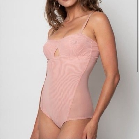 WE ARE HAH Under The Wire Bodysuit In Copper Rose - Picture 1 of 3